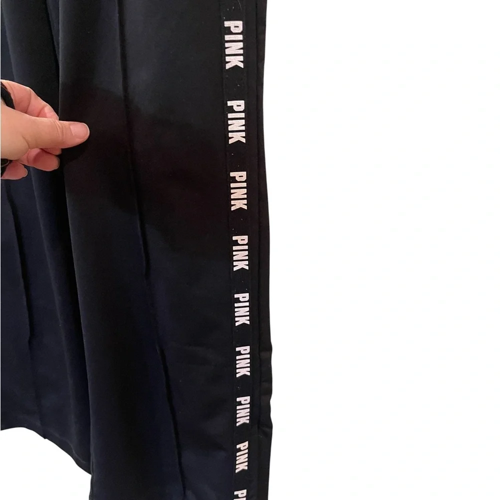 Victoria's Secret Pink Women’s High Waist Wide Leg Track Pant Black Size: Small - Picture 4 of 7